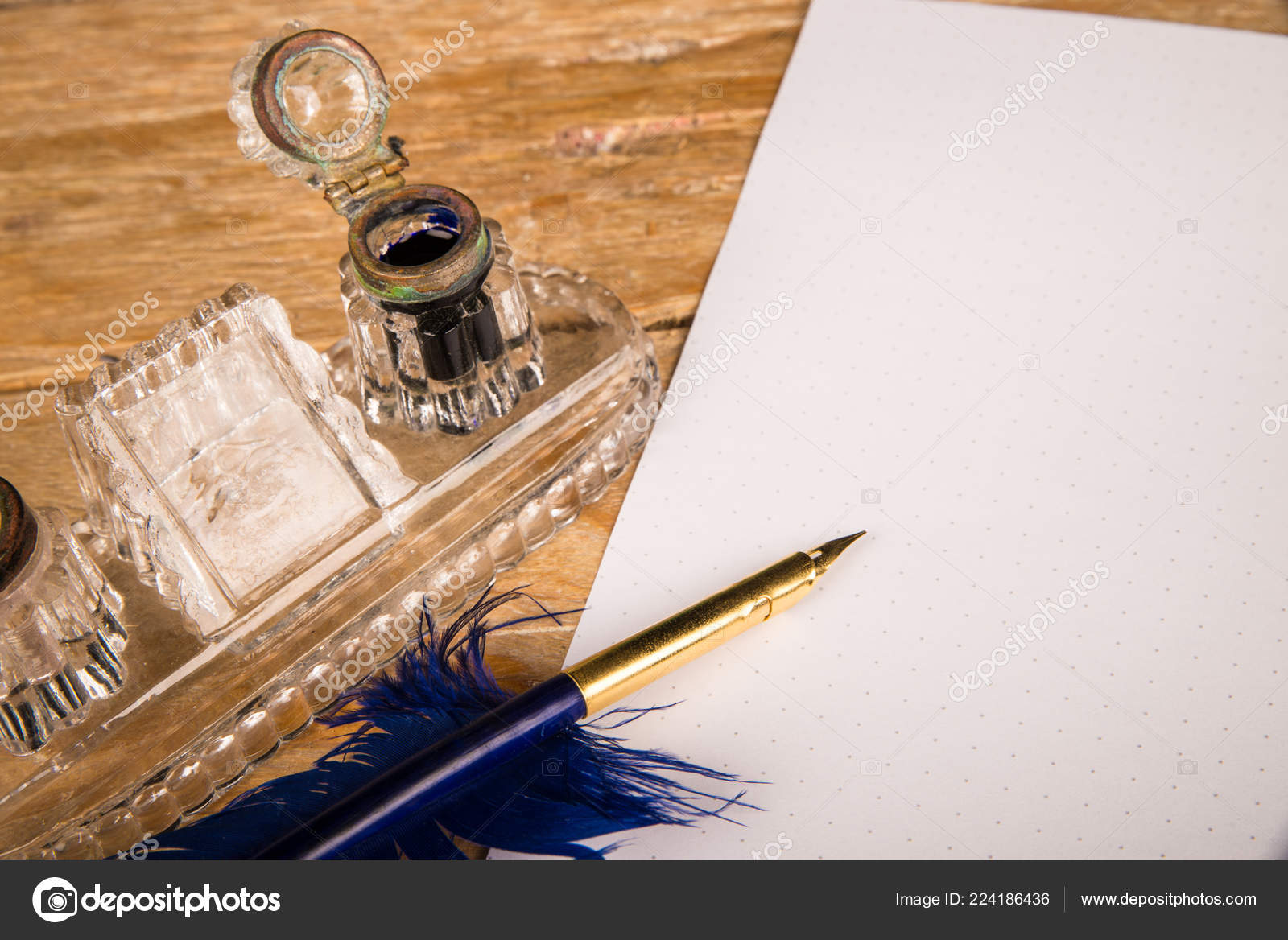Dip Pen Shape Quill Document Next Ink Well Stock Photo by ©OlafSpeier  224186436